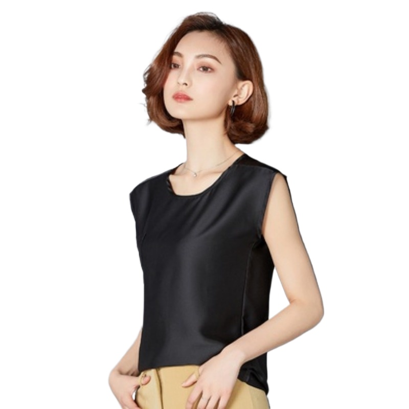Silk Blouse - 섹시한 실크 베스트 여성 민소매 탑