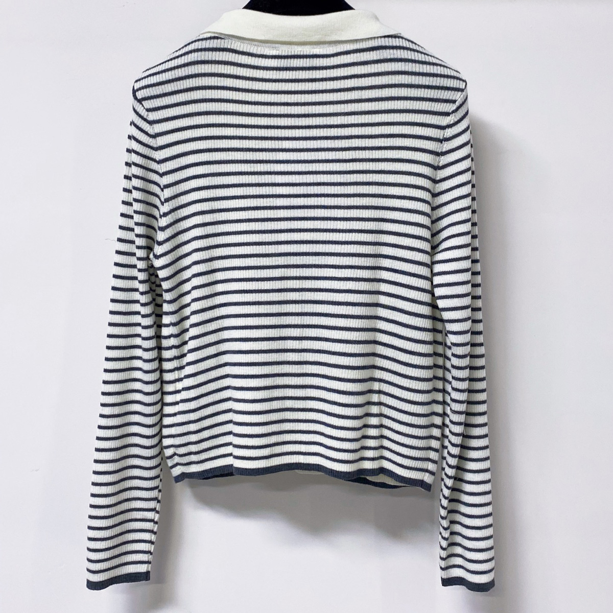 고품질 여성 폴로 칼라 스트라이프 니트 긴팔 탑 페이크 - Silk Blouse 리뷰 및 가격