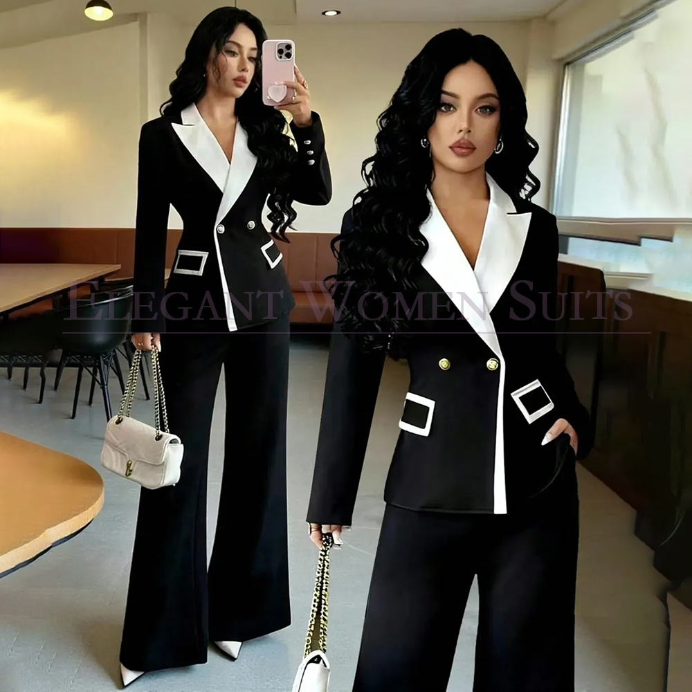 럭셔리 블랙 여성 정장 2피스 자켓 팬츠 세트 맞춤 제 - Womens Blazer 리뷰 및 가격