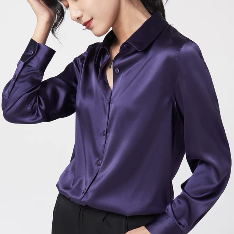 우아한 새틴 긴팔 블라우스 여성 2025 빈티지 버건디 - Silk Blouse 리뷰 및 가격