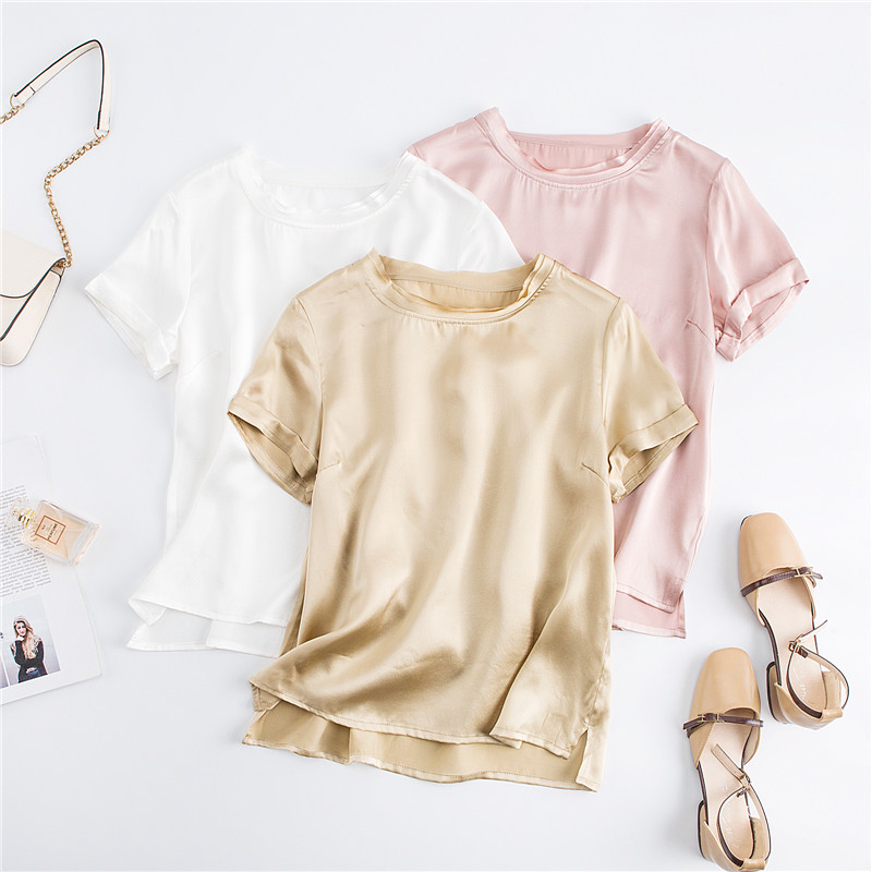 스포츠 아이스 실크 반팔 인조 실크 블라우스 여름 신상 - Silk Blouse 리뷰 및 가격