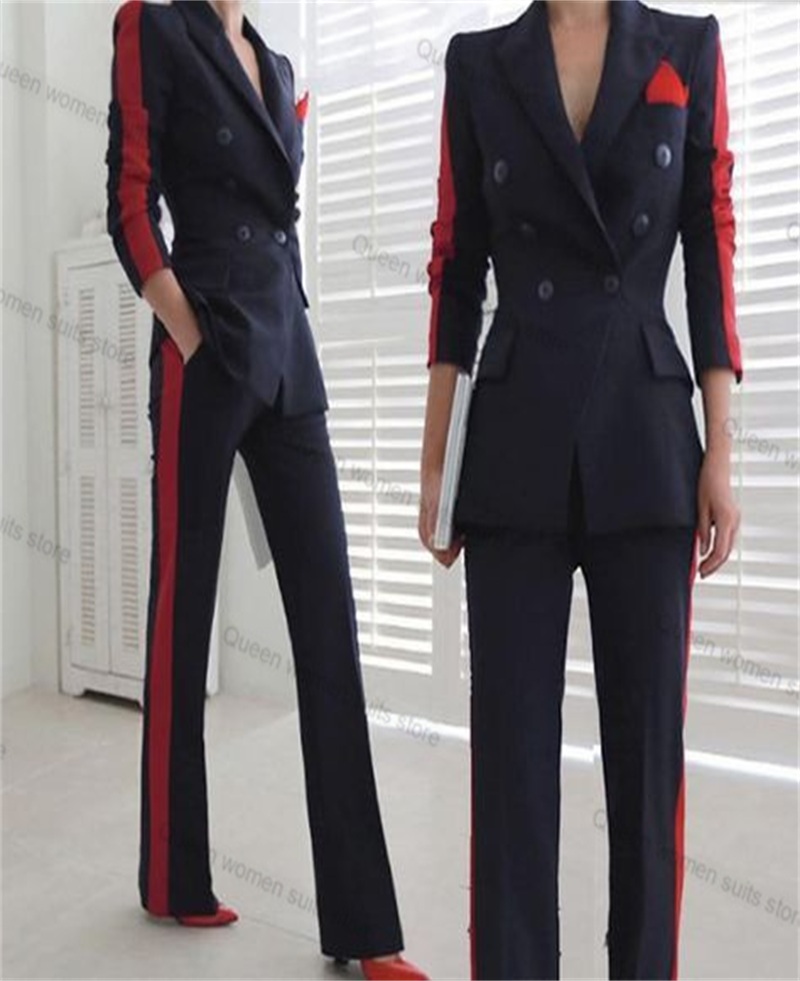 레드 블랙 가을 여성용 세트 세트, 블레이저 및 바지, - Women'S Red Formal Wear 리뷰 및 가격