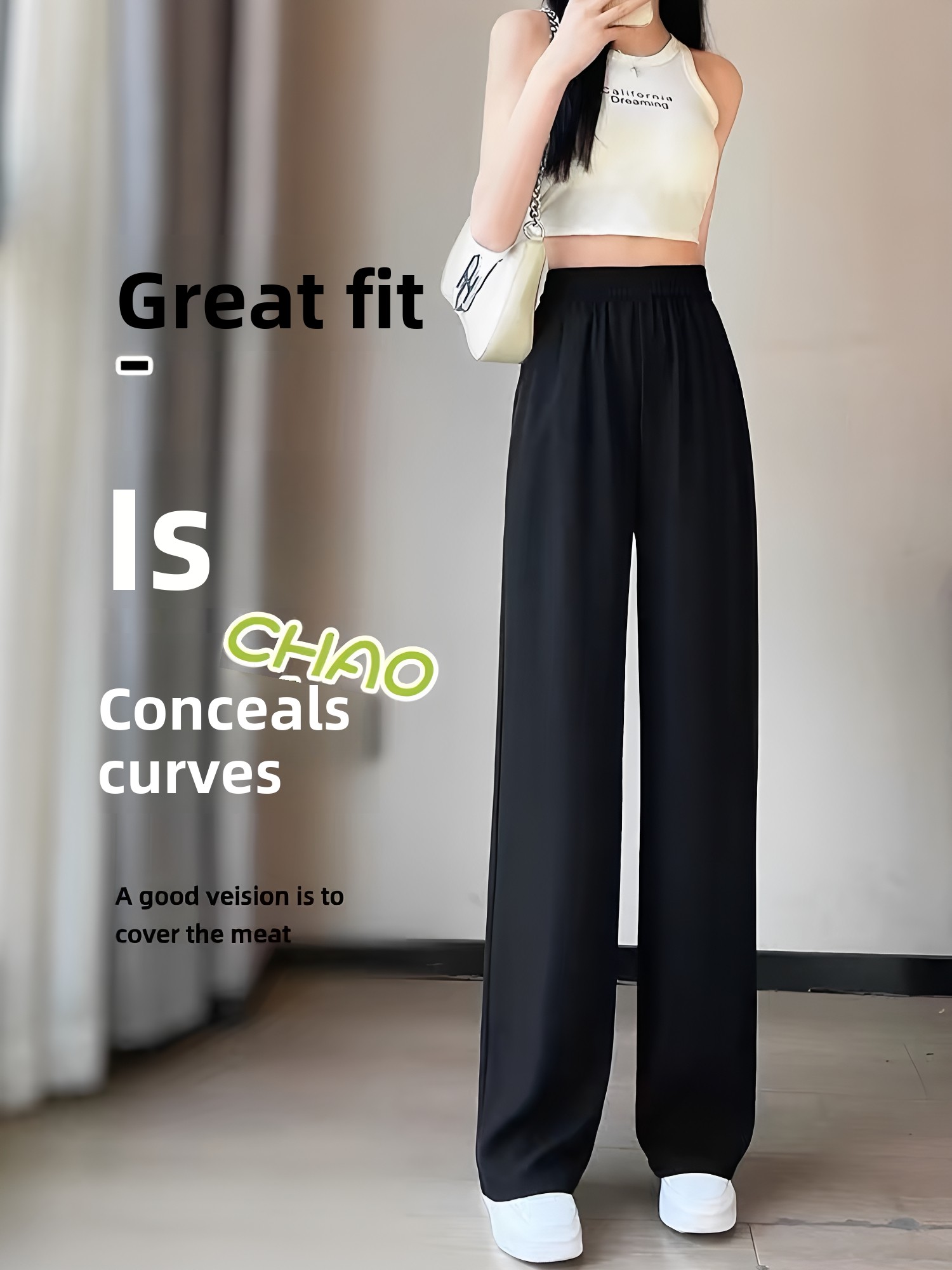 검은색 여성용 슬림핏 스트레이트 캐주얼 바지, 여름용  - Tailored Trouser Wide 리뷰 및 가격
