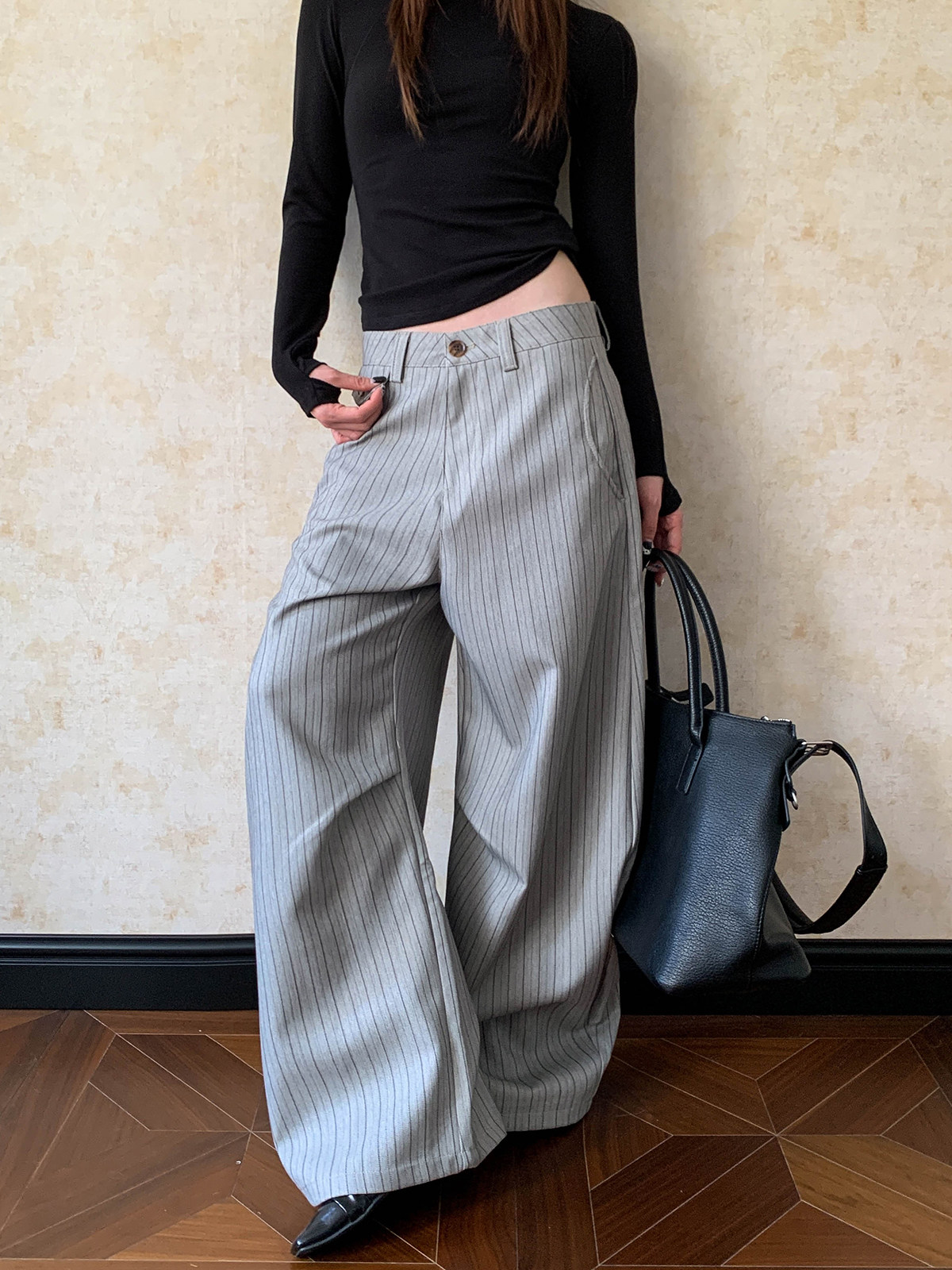 아메리칸 스트리트 스타일 남녀 공용 나이프 플리츠 와이 - Tailored Trouser Wide 리뷰 및 가격