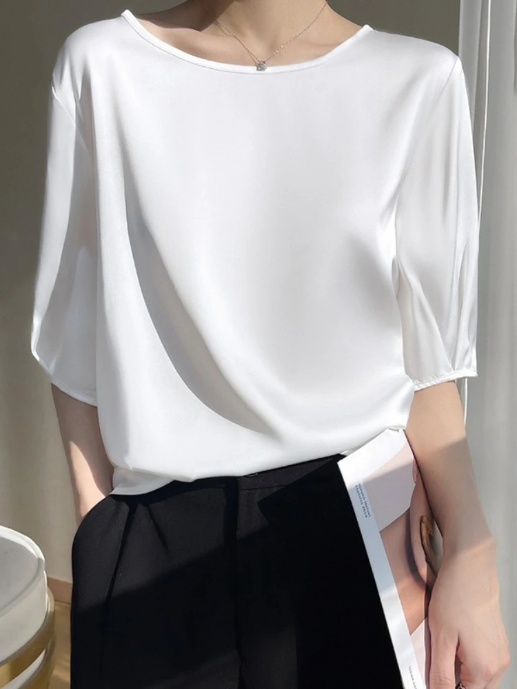 새로운 여름용 실크 여성 블라우스, 우아하고 심플한 새 - Silk Blouse 리뷰 및 가격