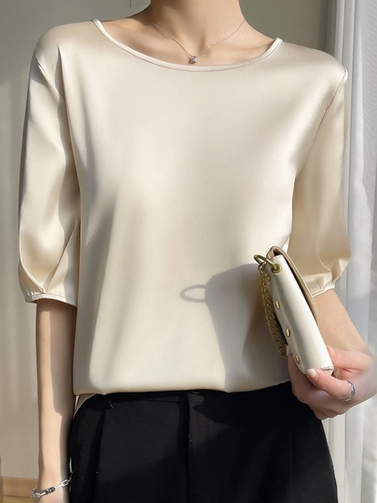 새로운 여름용 실크 여성 블라우스, 우아하고 심플한 새 - Silk Blouse 리뷰 및 가격