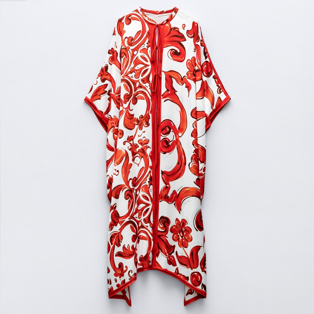 2026 여름 신상 여성 레드 화이트 빈티지 프린트 루 - Women'S Red Formal Wear 리뷰 및 가격