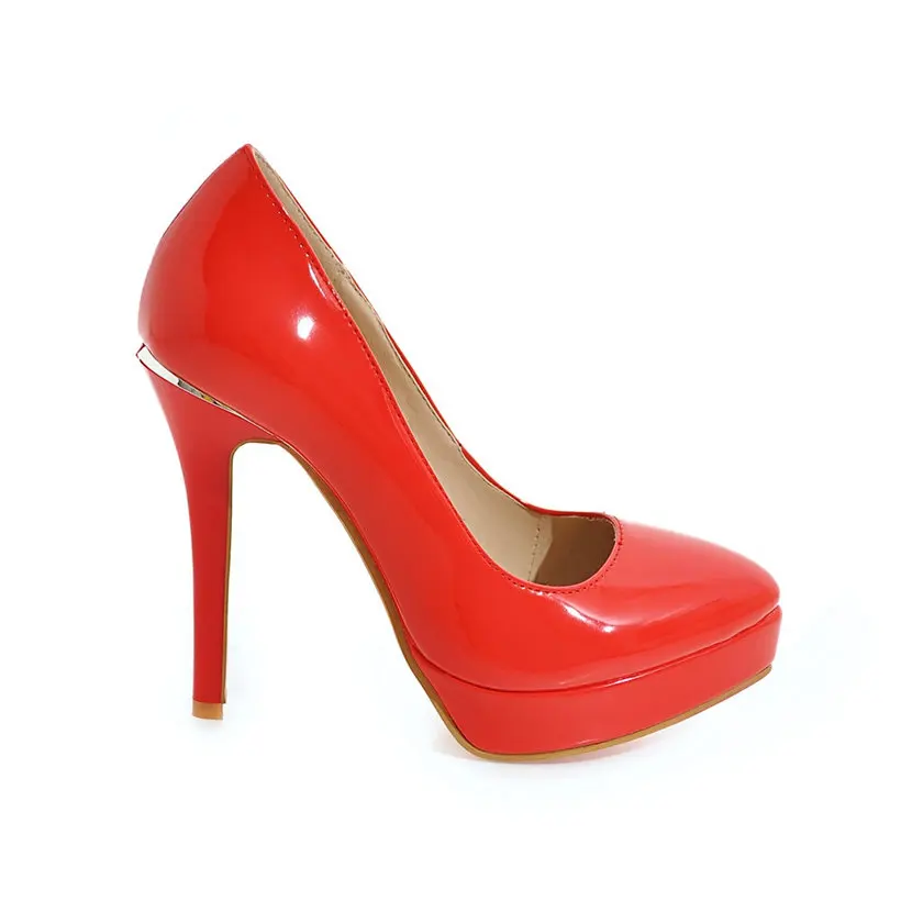빅 사이즈 우아한 사무실 여성 플랫폼 펌프, 12cm  - Women'S Red Formal Wear 리뷰 및 가격