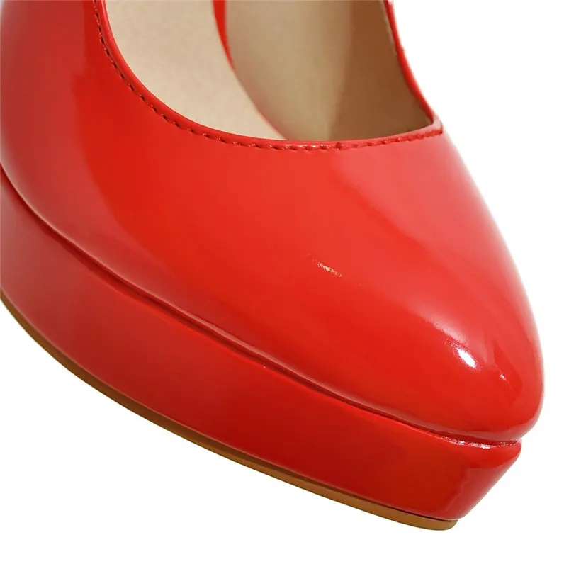 빅 사이즈 우아한 사무실 여성 플랫폼 펌프, 12cm  - Women'S Red Formal Wear 리뷰 및 가격